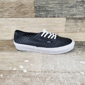 Vans Authentic Slim Womens Shoes Sz 5.5 Running Black Lace Up Sneaker Perforated